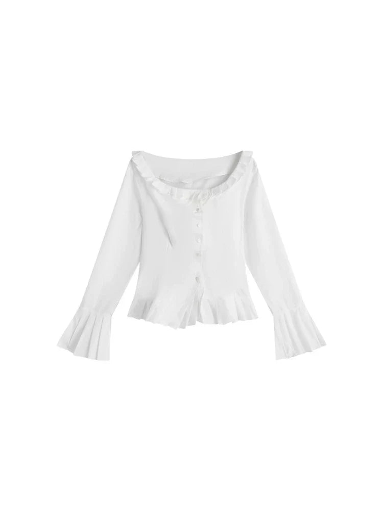 Pleated lace shirt