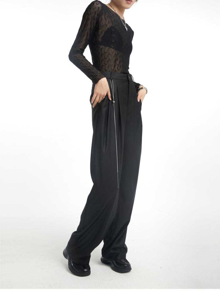 High waist wide leg pants