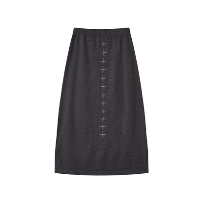 Flare Cross Knit Skirt