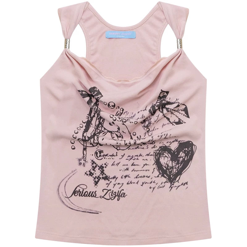 Retro Atmosphere Swing-Neck Camisole