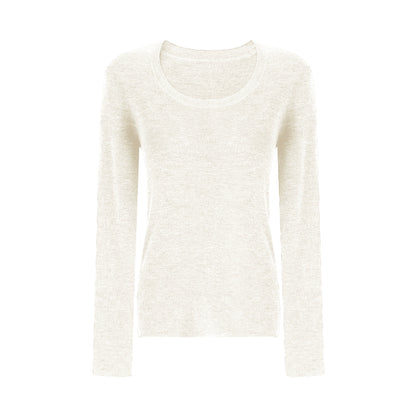 U-Neck Wool Slim Sweater