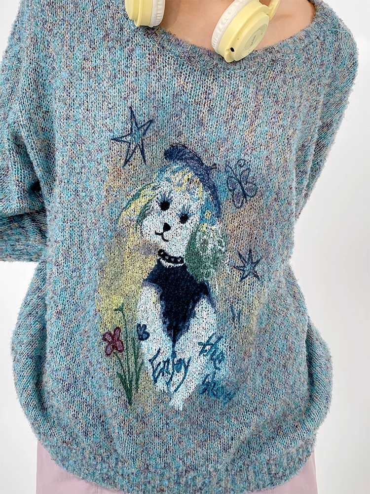 Dog print sweater