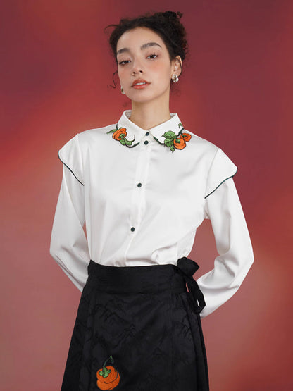 Chinese embroidery retro shirt