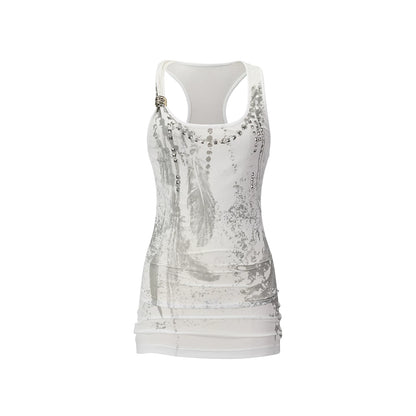 Tribal Feather Print Tencel Camisole