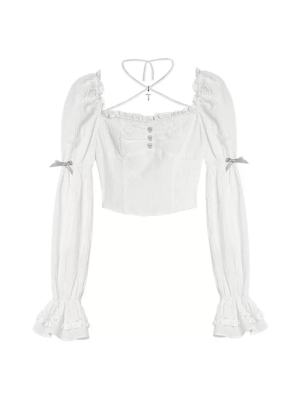 Square neck white shirt