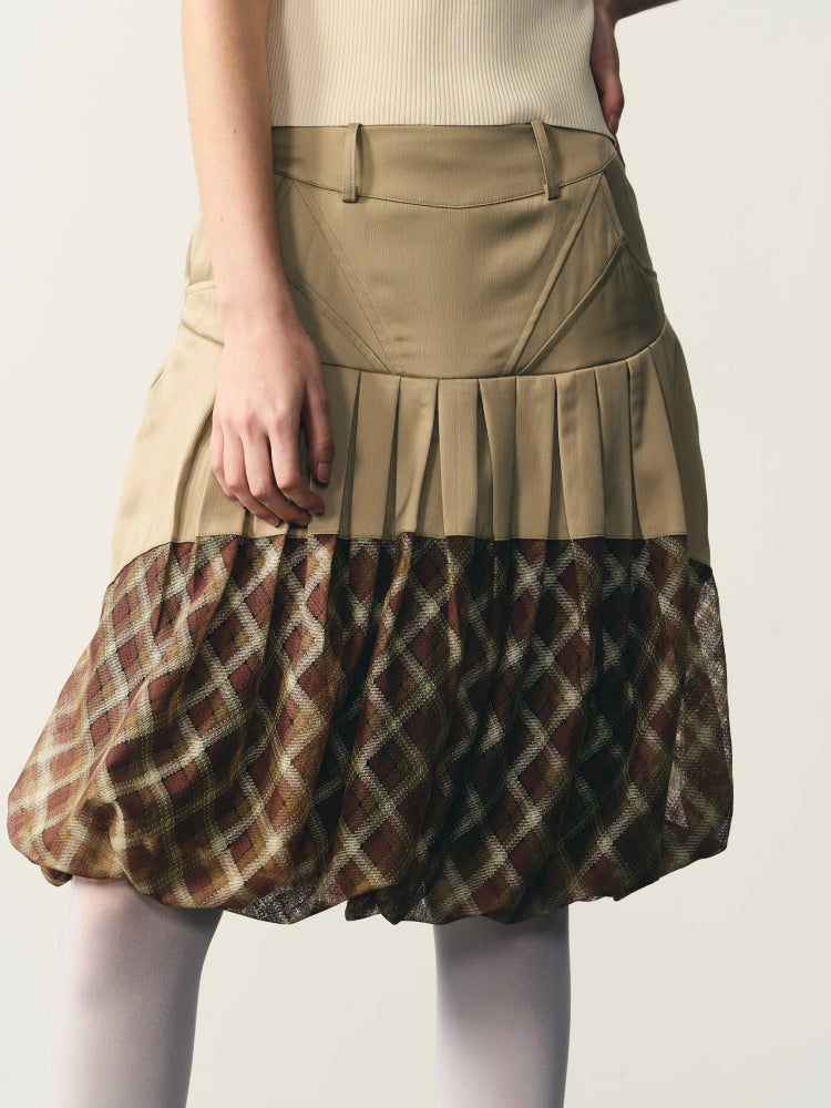 Plaid mesh tutu skirt