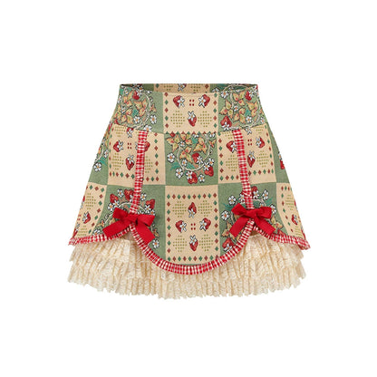 Berry Knit Lace Top Skirt Set-Up