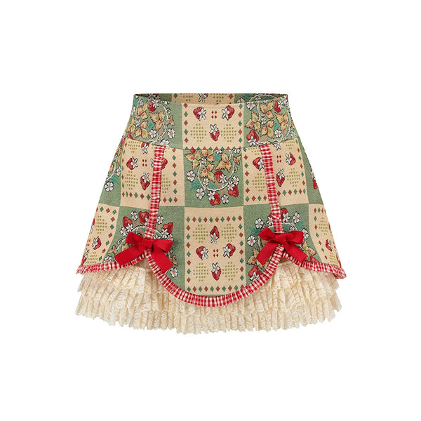 Berry Knit Lace Top Skirt Set-Up