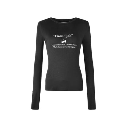 Schmales, bedrucktes Baselayer-Top mit Schleife