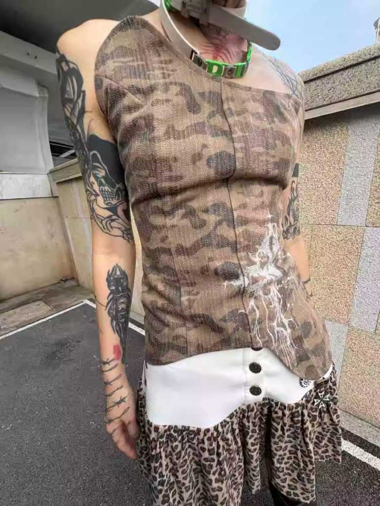 Designer camouflage tube top