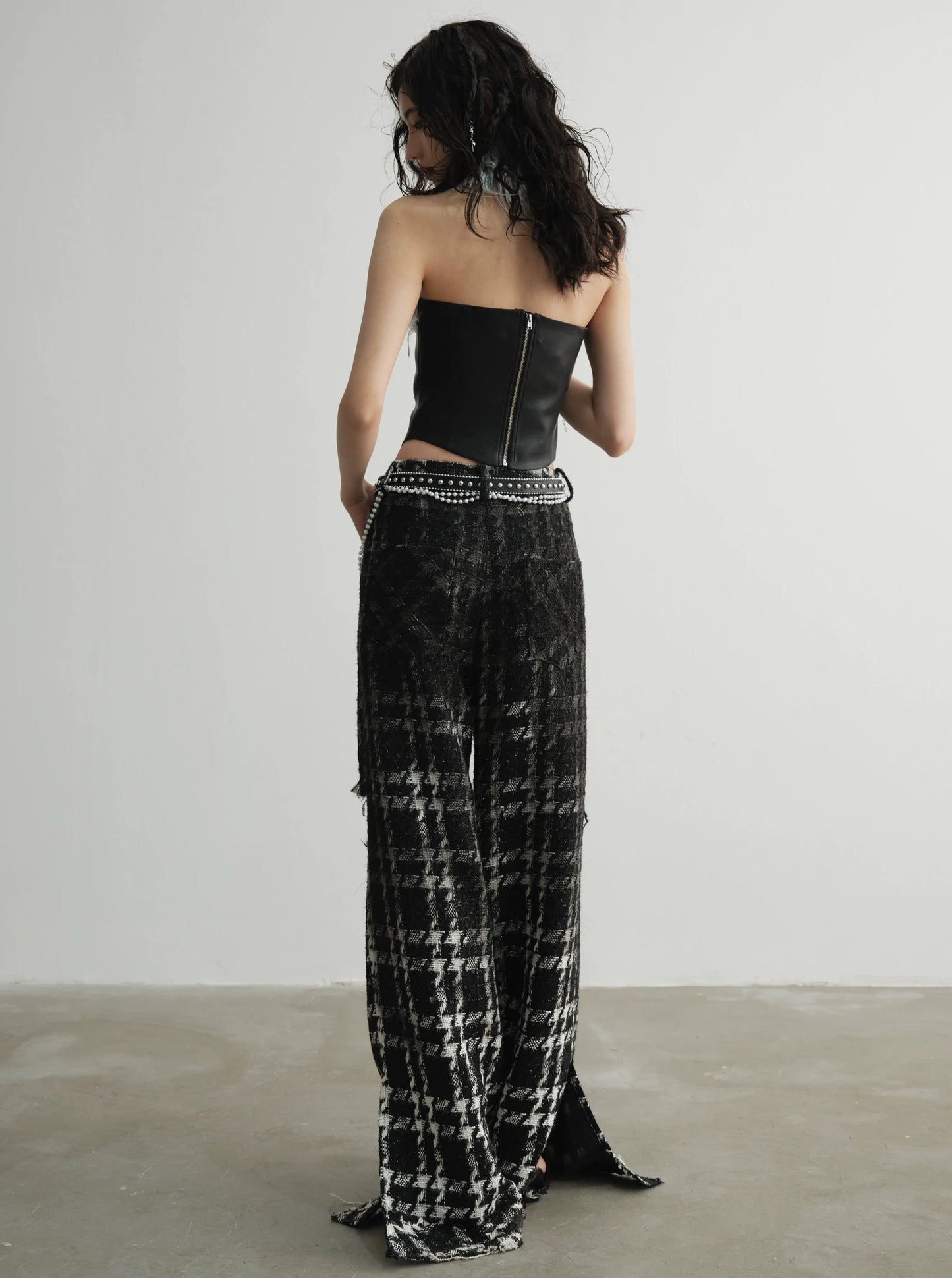 Raw Gradient Spray Wide-legged Pants