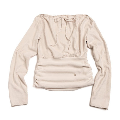 Slanted Shoulder Patchwork Top
