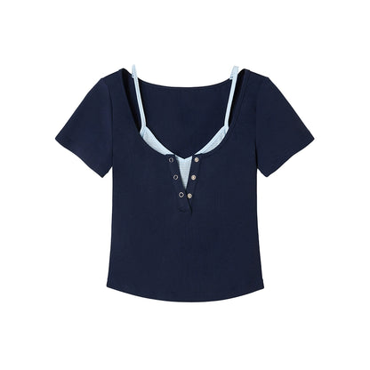 Slim Navy Tee