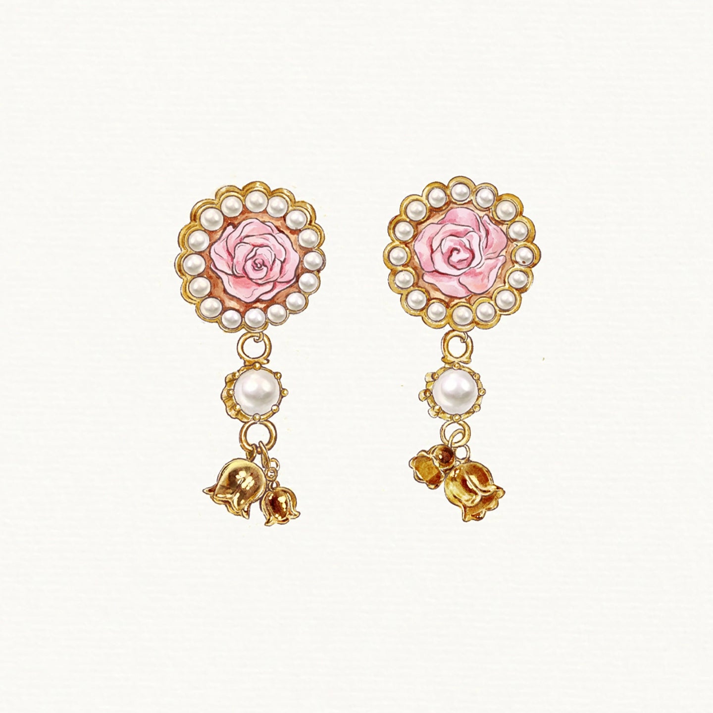 Rose Metallic Drop Earrings
