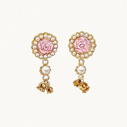 Rose Metallic Drop Earrings