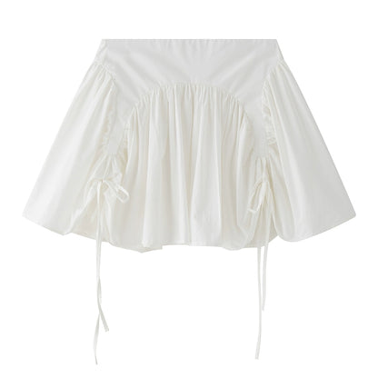 Light Lace-Up Pleated Skirt Set-Up