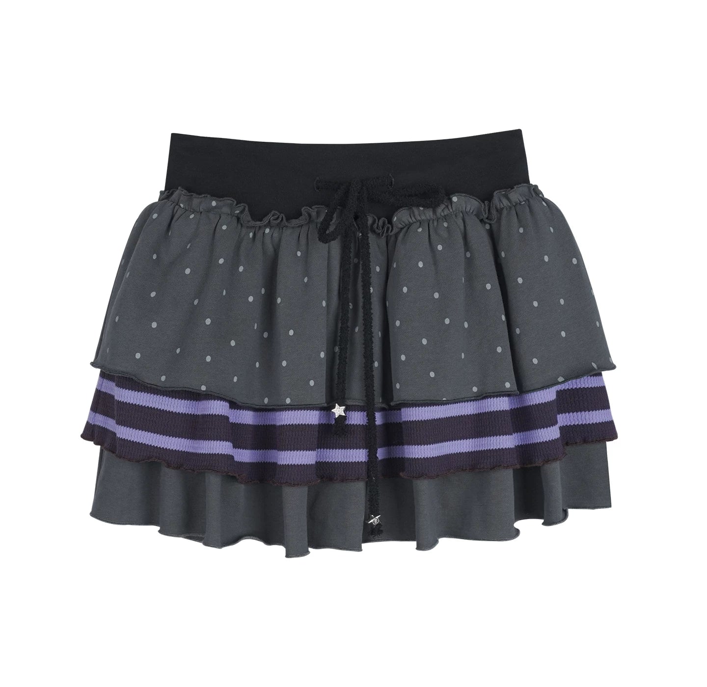 Gray-Purple Layered Cake Skirt