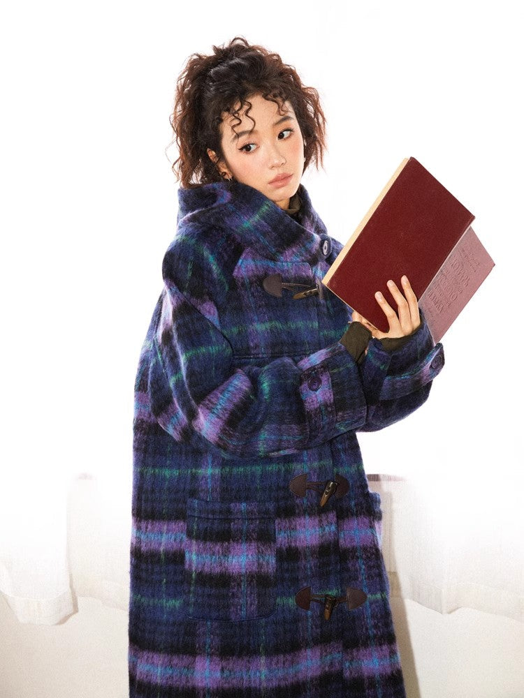 Plaid long coat