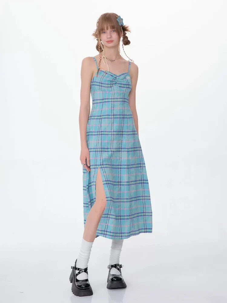 Plaid sleeveless dress