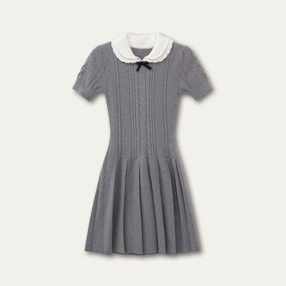 Slim Knit Pleated Dress