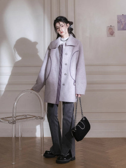 Night purple wool coat