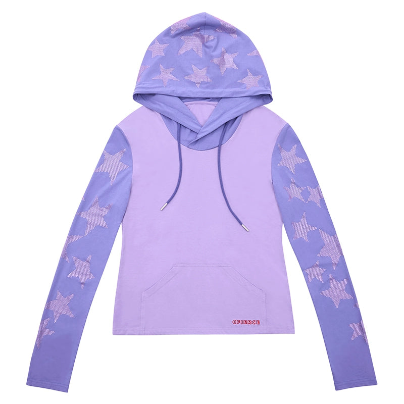 CFIERCE five-pointed star perm long-sleeved hoodie