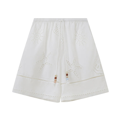 Airy Embroidered Summer Shorts