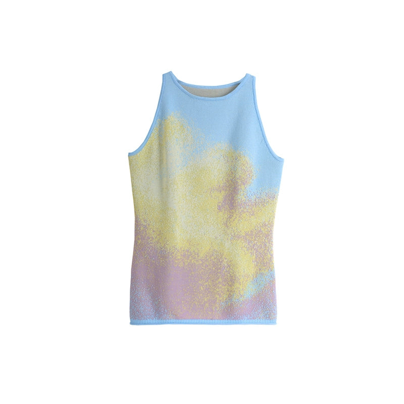 Sunrise Cloud Jacquard Sleeveless Vest
