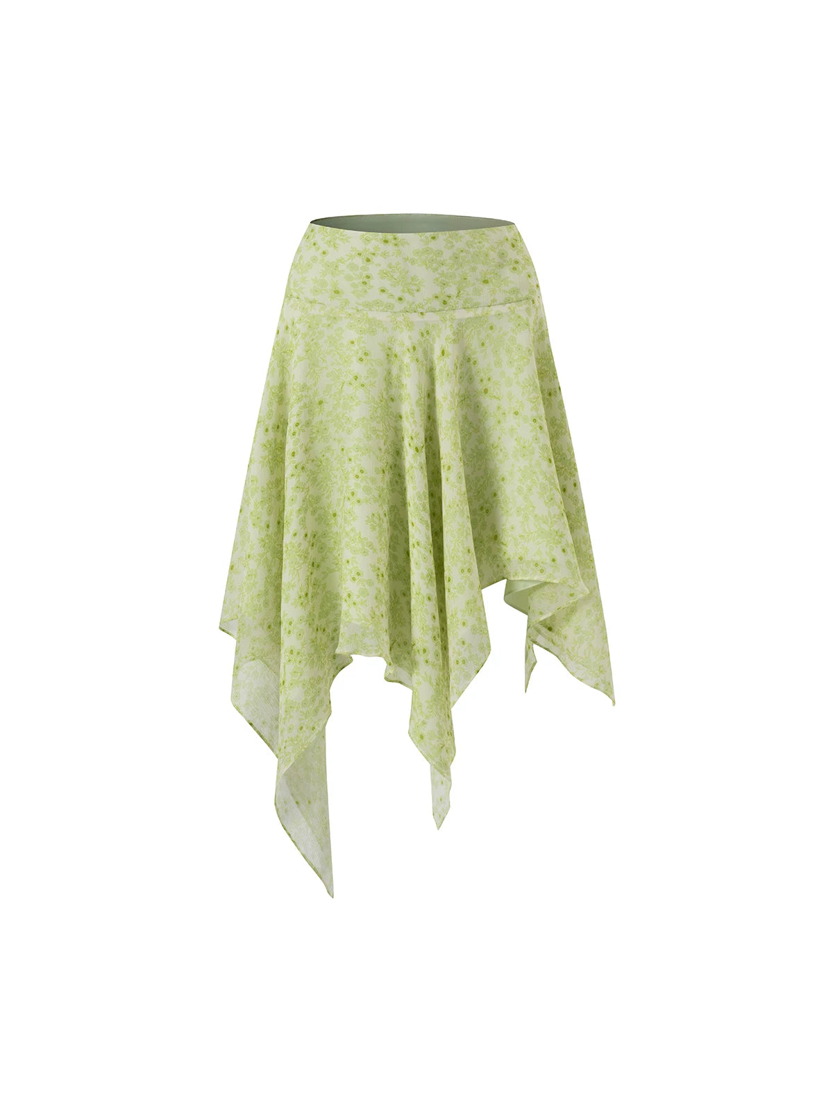 Retro Floral Ruffle Top Skirt Set-Up