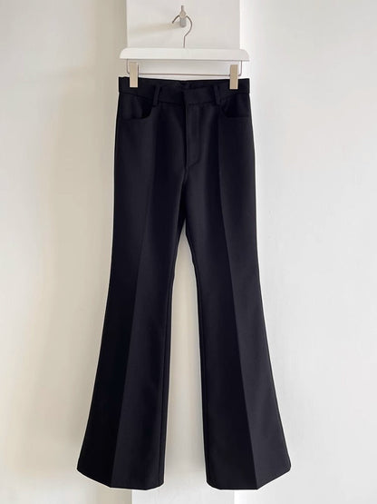 Black slim flare pants