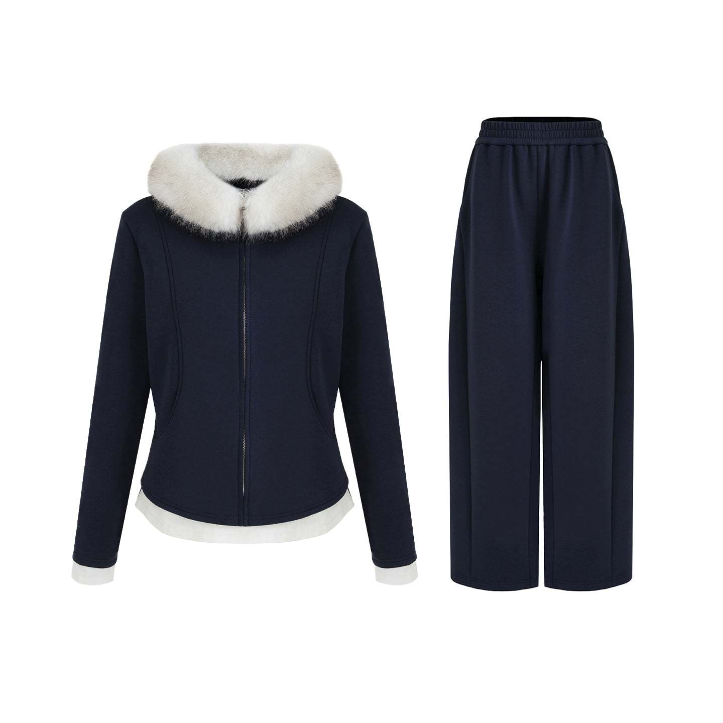 Fur Collar Jacket Set-Up