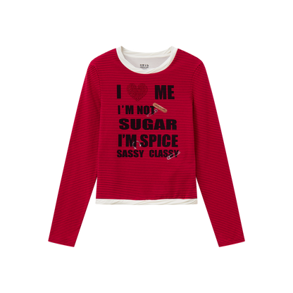 Slim Fit Long-Sleeve Striped Top