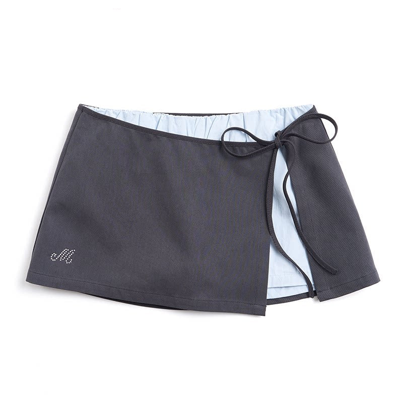 Side Slit Bow Pants Skirt