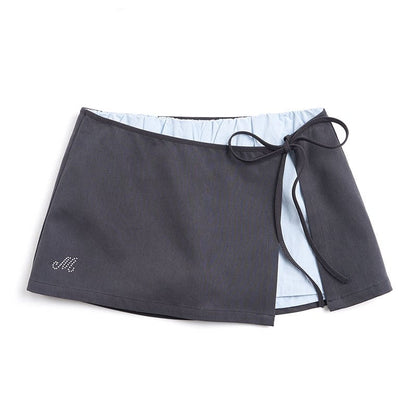 Side Slit Bow Pants Skirt