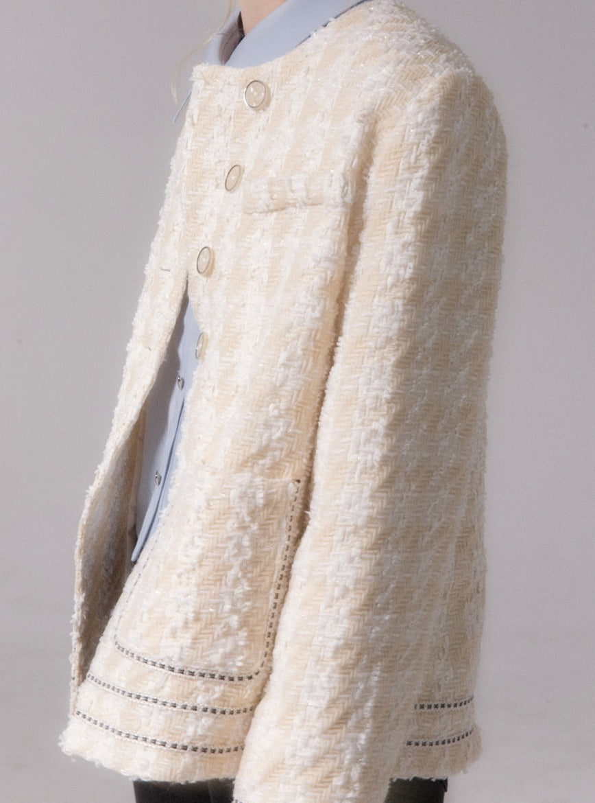 Tweed breeze thin coat