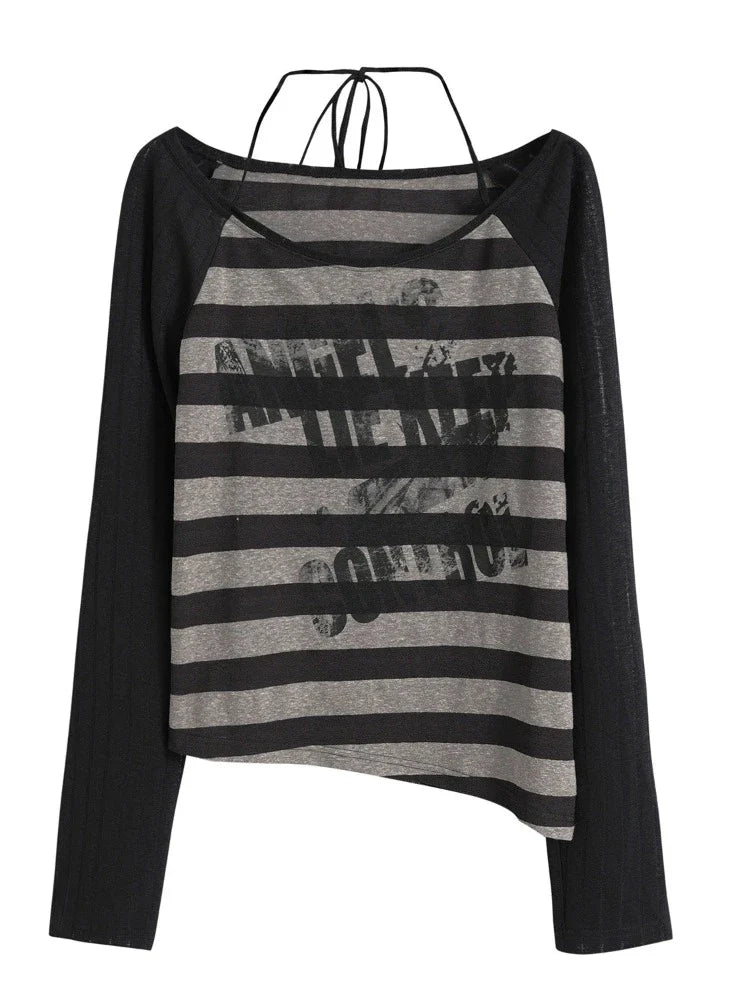 Punk striped long sleeve t-shirt