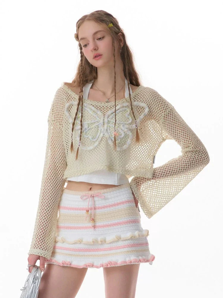 Butterfly short long sleeve knit