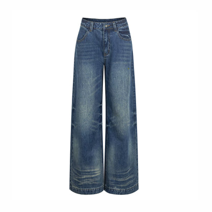 Retro Color-Block Embroidered Jeans