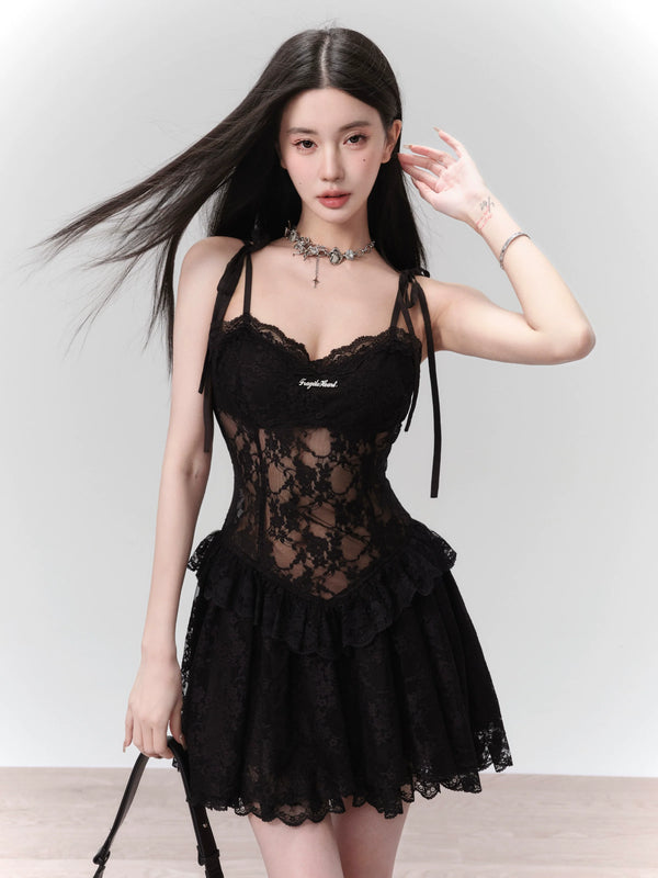 Original Night Lace Swee Black Dress