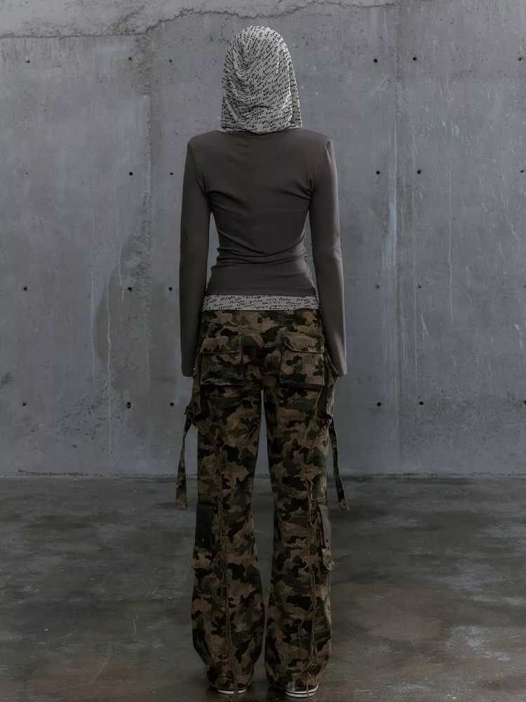 Camouflage multi-pocket pants