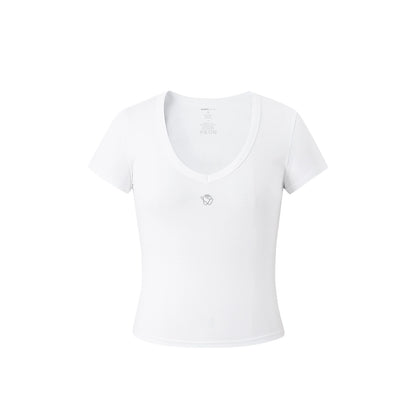 Supmia V-Neck Slim Shoulder T-Shirt