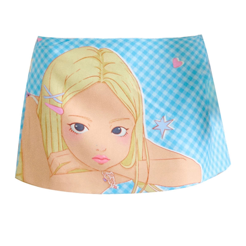 Summer Plaid Print Skirt