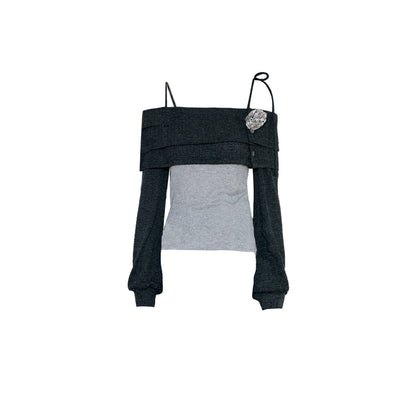 Camisole Knit Top Plaid Skirt Set-Up