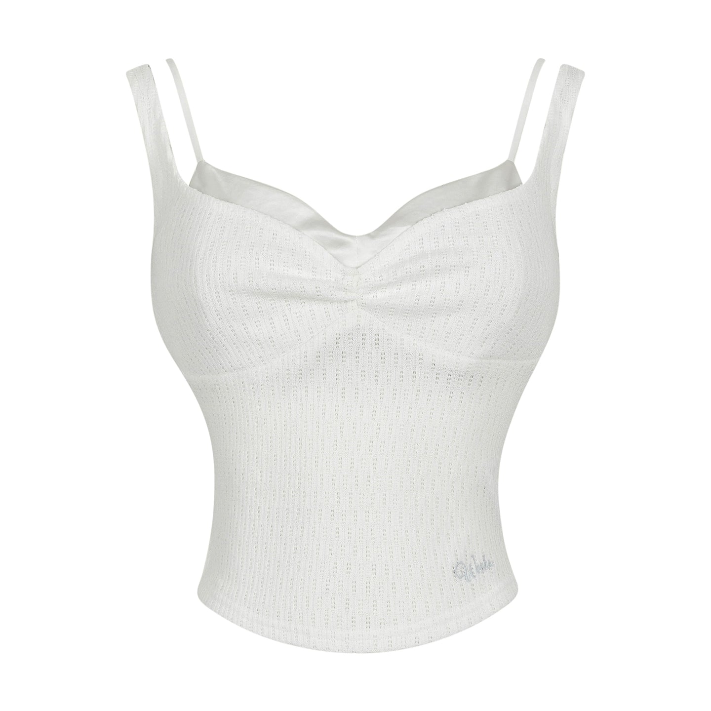 Satin Splicing Slim Vest