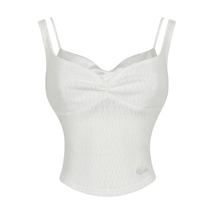 Satin Splicing Slim Vest