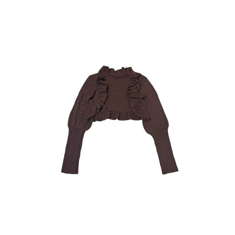 Retro Rüschen-Cardigan-Set