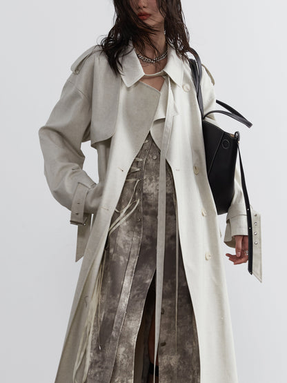 Decorated Genderless Long Trench Coat