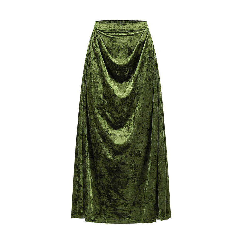Emerald Velvet Lace Skirt Set-Up