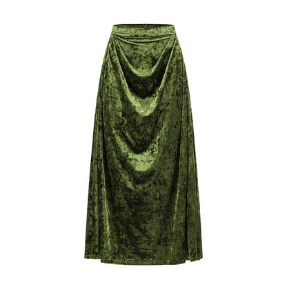 Emerald Velvet Lace Skirt Set-Up