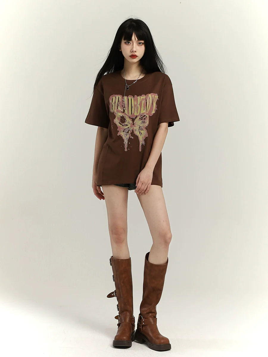 Loose Mid-length Bottoms T-Shirt